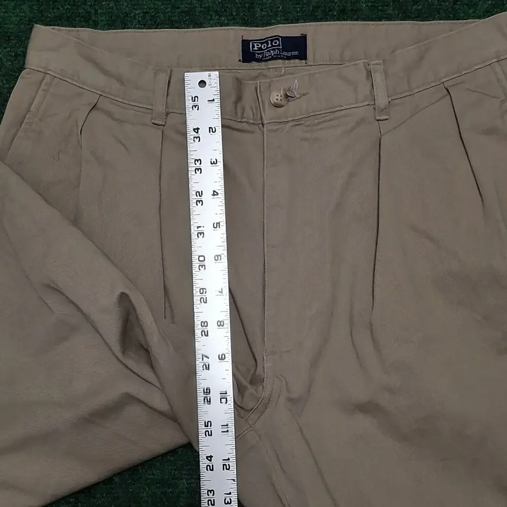 Polo Ralph Lauren Men's 32x30 Kaky Pleated Cotton Twill Made in USA